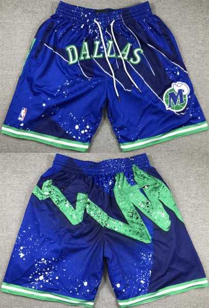 Mens Dallas Mavericks Royal Green Shorts (Run Small)->nba shorts->NBA Jersey
